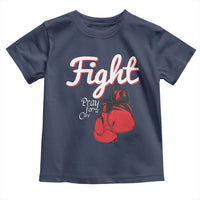 Fight Pray For A Cure Toddler T Shirt Red Ribbon HIV Awareness Boxing Gift - Wonder Print Shop