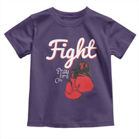 Fight Pray For A Cure Toddler T Shirt Red Ribbon HIV Awareness Boxing Gift - Wonder Print Shop