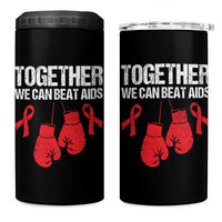 Together We Can Beat AIDS 4 in 1 Can Cooler Tumbler Boxing HIV Awareness Gift - Wonder Print Shop