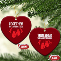 Together We Can Beat AIDS Ceramic Ornament Boxing HIV Awareness Gift - Wonder Print Shop