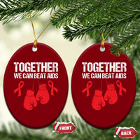 Together We Can Beat AIDS Ceramic Ornament Boxing HIV Awareness Gift - Wonder Print Shop