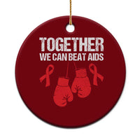 Together We Can Beat AIDS Ceramic Ornament Boxing HIV Awareness Gift - Wonder Print Shop