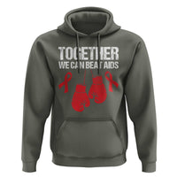 Together We Can Beat AIDS Hoodie Boxing HIV Awareness Gift - Wonder Print Shop