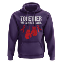 Together We Can Beat AIDS Hoodie Boxing HIV Awareness Gift - Wonder Print Shop