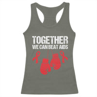 Together We Can Beat AIDS Racerback Tank Top Boxing HIV Awareness Gift - Wonder Print Shop