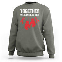 Together We Can Beat AIDS Sweatshirt Boxing HIV Awareness Gift - Wonder Print Shop