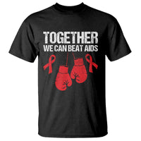 Together We Can Beat AIDS T Shirt Boxing HIV Awareness Gift - Wonder Print Shop