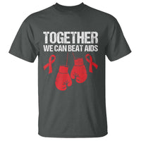 Together We Can Beat AIDS T Shirt Boxing HIV Awareness Gift - Wonder Print Shop