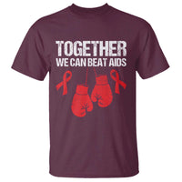 Together We Can Beat AIDS T Shirt Boxing HIV Awareness Gift - Wonder Print Shop