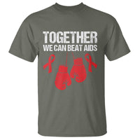 Together We Can Beat AIDS T Shirt Boxing HIV Awareness Gift - Wonder Print Shop