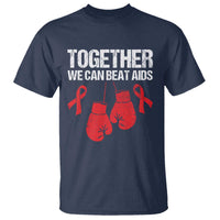 Together We Can Beat AIDS T Shirt Boxing HIV Awareness Gift - Wonder Print Shop