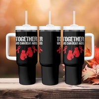 Together We Can Beat AIDS Tumbler With Handle Boxing HIV Awareness Gift - Wonder Print Shop