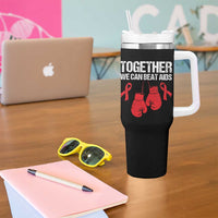Together We Can Beat AIDS Tumbler With Handle Boxing HIV Awareness Gift - Wonder Print Shop
