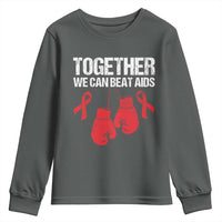 Together We Can Beat AIDS Youth Sweatshirt Boxing HIV Awareness Gift - Wonder Print Shop