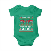 Together We Can Beat AIDS Baby Onesie HIV Awareness Boxing Ugly Sweater Gift - Wonder Print Shop