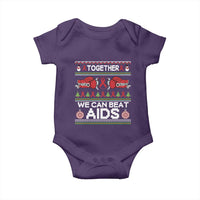 Together We Can Beat AIDS Baby Onesie HIV Awareness Boxing Ugly Sweater Gift - Wonder Print Shop