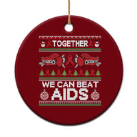 Together We Can Beat AIDS Ceramic Ornament HIV Awareness Boxing Ugly Sweater Gift - Wonder Print Shop