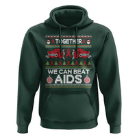 Together We Can Beat AIDS Hoodie HIV Awareness Boxing Ugly Sweater Gift - Wonder Print Shop