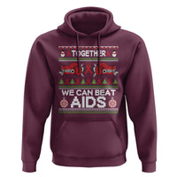 Together We Can Beat AIDS Hoodie HIV Awareness Boxing Ugly Sweater Gift - Wonder Print Shop