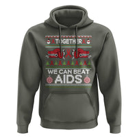 Together We Can Beat AIDS Hoodie HIV Awareness Boxing Ugly Sweater Gift - Wonder Print Shop