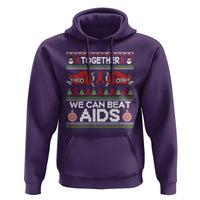 Together We Can Beat AIDS Hoodie HIV Awareness Boxing Ugly Sweater Gift - Wonder Print Shop