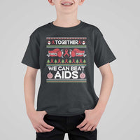 Together We Can Beat AIDS T Shirt For Kid HIV Awareness Boxing Ugly Sweater Gift - Wonder Print Shop