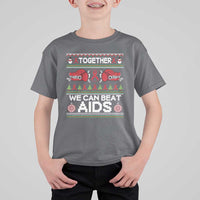 Together We Can Beat AIDS T Shirt For Kid HIV Awareness Boxing Ugly Sweater Gift - Wonder Print Shop