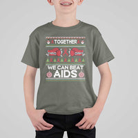 Together We Can Beat AIDS T Shirt For Kid HIV Awareness Boxing Ugly Sweater Gift - Wonder Print Shop
