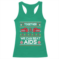 Together We Can Beat AIDS Racerback Tank Top HIV Awareness Boxing Ugly Sweater Gift - Wonder Print Shop