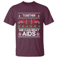 Together We Can Beat AIDS T Shirt HIV Awareness Boxing Ugly Sweater Gift - Wonder Print Shop