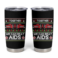 Together We Can Beat AIDS Tumbler Cup HIV Awareness Boxing Ugly Sweater Gift - Wonder Print Shop