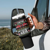 Together We Can Beat AIDS Tumbler With Handle HIV Awareness Boxing Ugly Sweater Gift - Wonder Print Shop