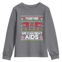 Together We Can Beat AIDS Youth Sweatshirt HIV Awareness Boxing Ugly Sweater Gift - Wonder Print Shop