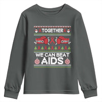 Together We Can Beat AIDS Youth Sweatshirt HIV Awareness Boxing Ugly Sweater Gift - Wonder Print Shop