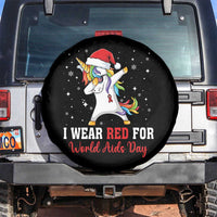 I Wear Red For World AIDS Day Spare Tire Cover Santa Unicorn Dabbing Christmas Gift - Wonder Print Shop