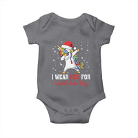 I Wear Red For World AIDS Day Baby Onesie Santa Unicorn Dabbing Christmas Gift - Wonder Print Shop