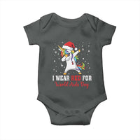 I Wear Red For World AIDS Day Baby Onesie Santa Unicorn Dabbing Christmas Gift - Wonder Print Shop