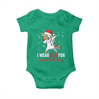 I Wear Red For World AIDS Day Baby Onesie Santa Unicorn Dabbing Christmas Gift - Wonder Print Shop
