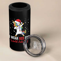 I Wear Red For World AIDS Day 4 in 1 Can Cooler Tumbler Santa Unicorn Dabbing Christmas Gift - Wonder Print Shop