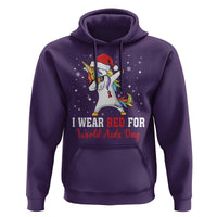 I Wear Red For World AIDS Day Hoodie Santa Unicorn Dabbing Christmas Gift - Wonder Print Shop