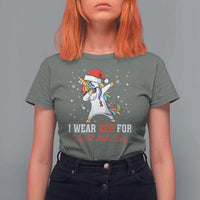 I Wear Red For World AIDS Day T Shirt For Women Santa Unicorn Dabbing Christmas Gift - Wonder Print Shop