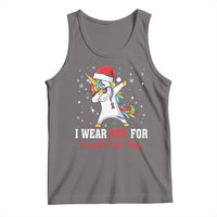 I Wear Red For World AIDS Day Tank Top Santa Unicorn Dabbing Christmas Gift - Wonder Print Shop