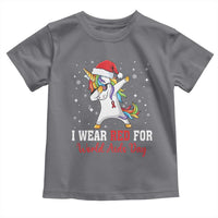 I Wear Red For World AIDS Day Toddler T Shirt Santa Unicorn Dabbing Christmas Gift - Wonder Print Shop