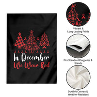In December We Wear Red Garden Flag HIV Awareness Christmas Ribbon Tree Gift - Wonder Print Shop