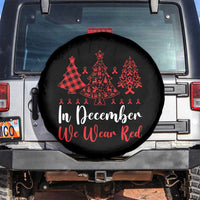 In December We Wear Red Spare Tire Cover HIV Awareness Christmas Ribbon Tree Gift - Wonder Print Shop