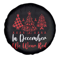 In December We Wear Red Spare Tire Cover HIV Awareness Christmas Ribbon Tree Gift - Wonder Print Shop