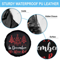 In December We Wear Red Spare Tire Cover HIV Awareness Christmas Ribbon Tree Gift - Wonder Print Shop