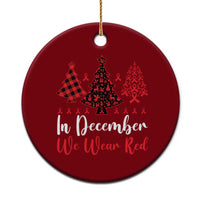 In December We Wear Red Ceramic Ornament HIV Awareness Xmas Ribbon Tree Gift - Wonder Print Shop