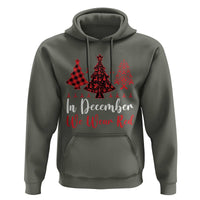 In December We Wear Red Hoodie HIV Awareness Christmas Ribbon Tree Gift - Wonder Print Shop