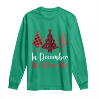 In December We Wear Red Long Sleeve Shirt HIV Awareness Christmas Ribbon Tree Gift - Wonder Print Shop